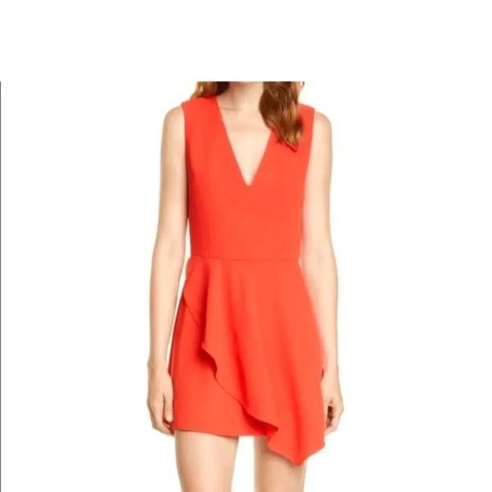 Alice + Olivia Asymmetrical Callie Dress Cherry sz 0